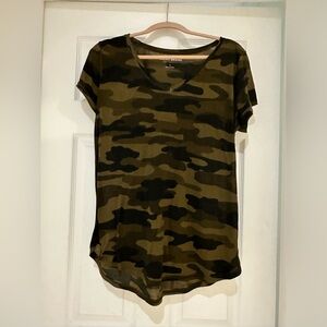Ladies camo tunic length shirt